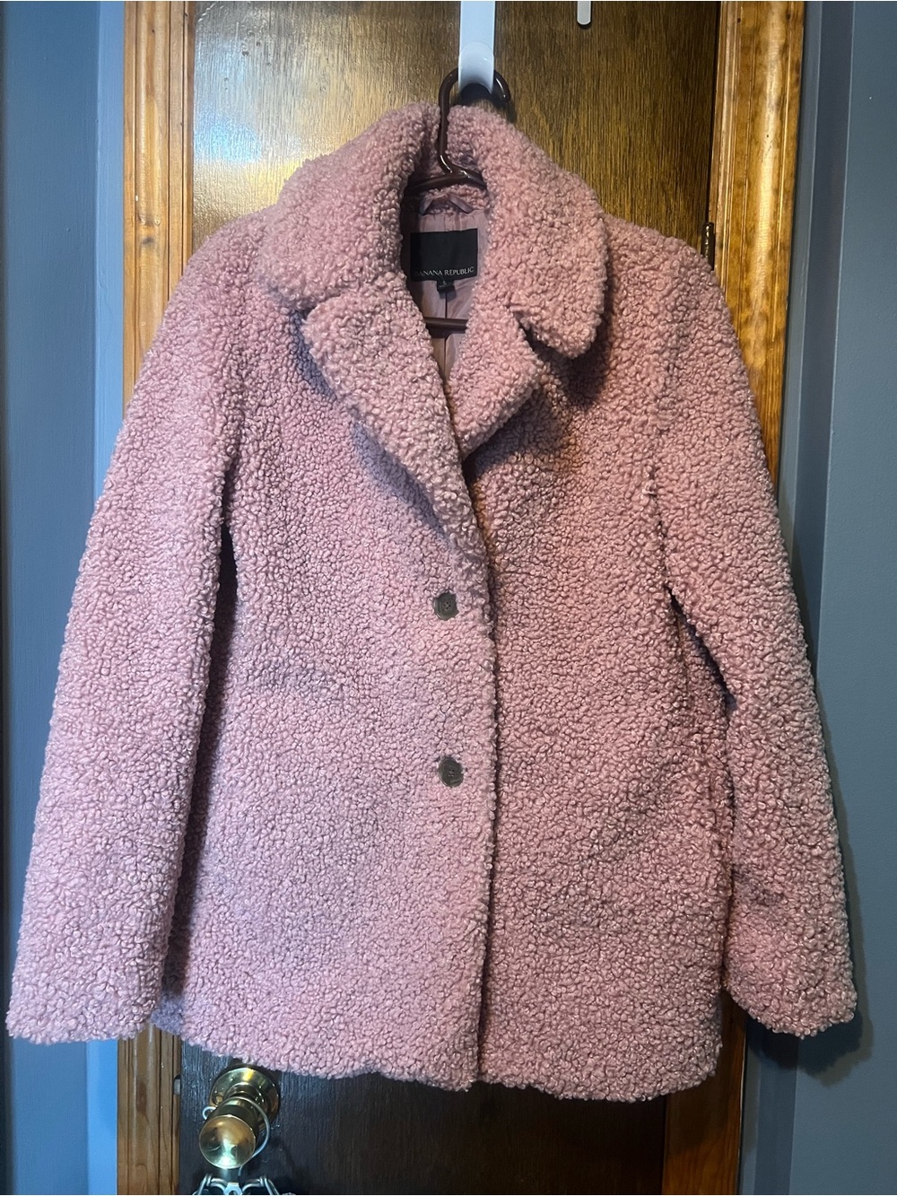 NWOT Banana Republic Pink Teddy Coat Size Small